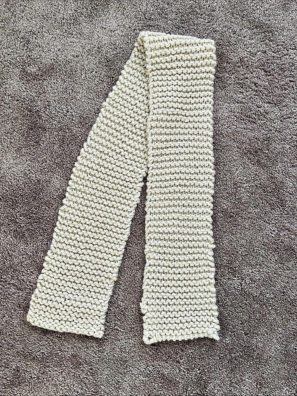 Chunky Knit Scarf in Cream Handmade